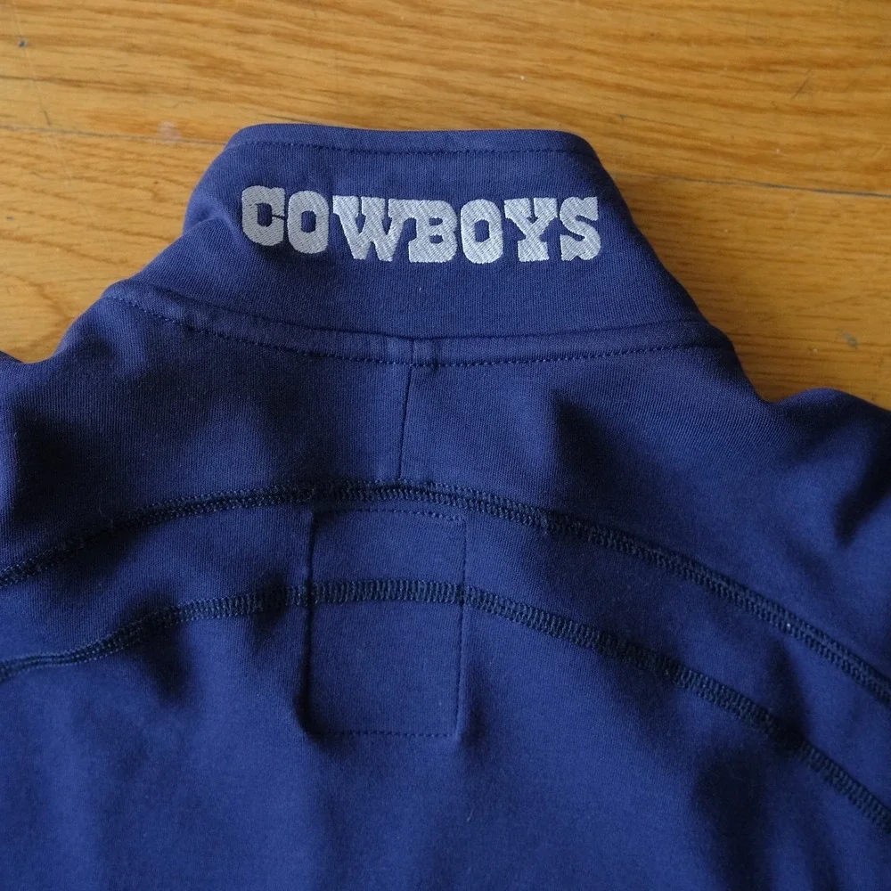 Tommy Bahama‎ Cowboys Quarter Zip Pullover Navy Blue PIma Cotton Sweatshirt M
